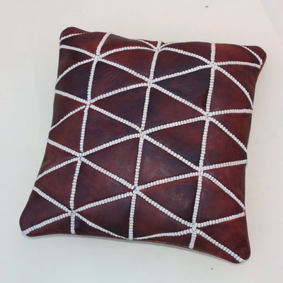 Brown Leather Pillowcase-Rachid-MyTindy