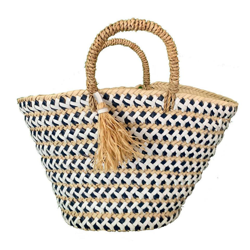 Straw braided leather Basket 