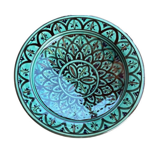 26 cm - Black & Green Moroccan Deep Dish