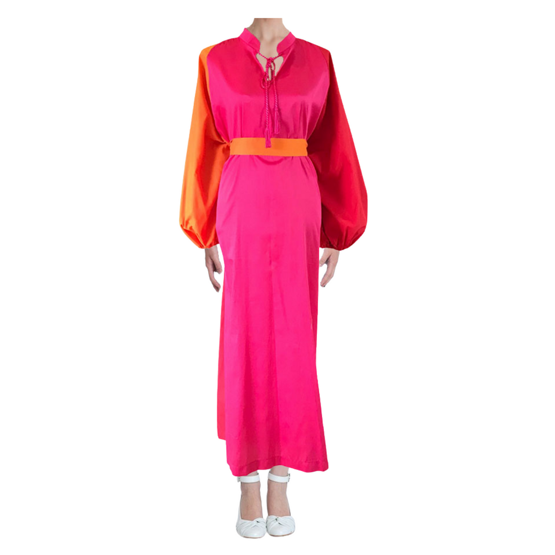 Pink, Orange and Red Moroccan Dress