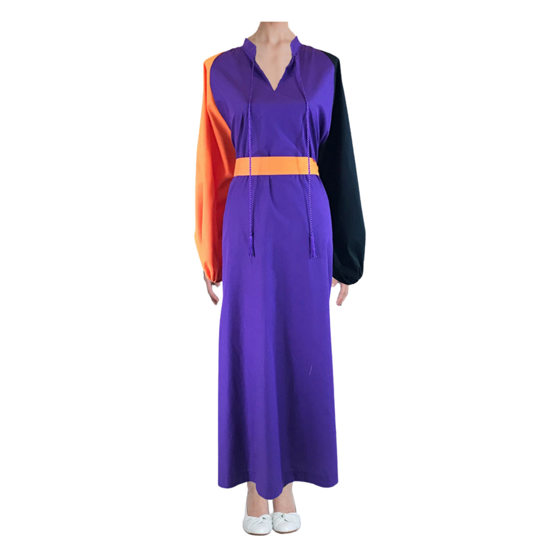 Purple, Black and Orange Moroccan Dress