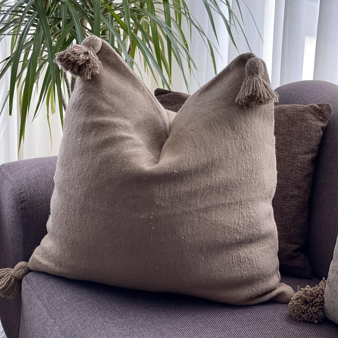 Pemium Moroccan Pillow Cover Pompon