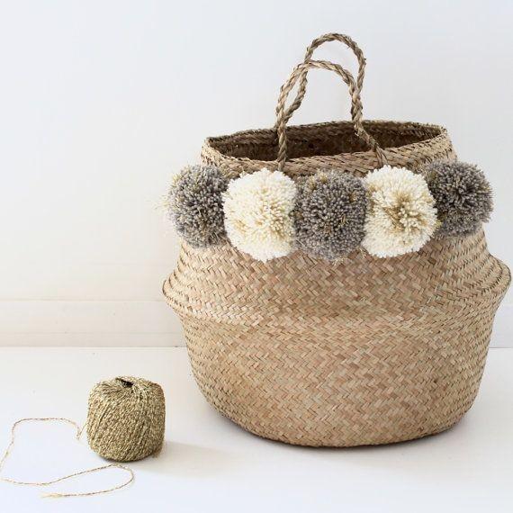 Moroccan Woven Wicker Belly Basket for Storage Plant Pot Basket and Laundry-Salman Artisanal-MyTindy