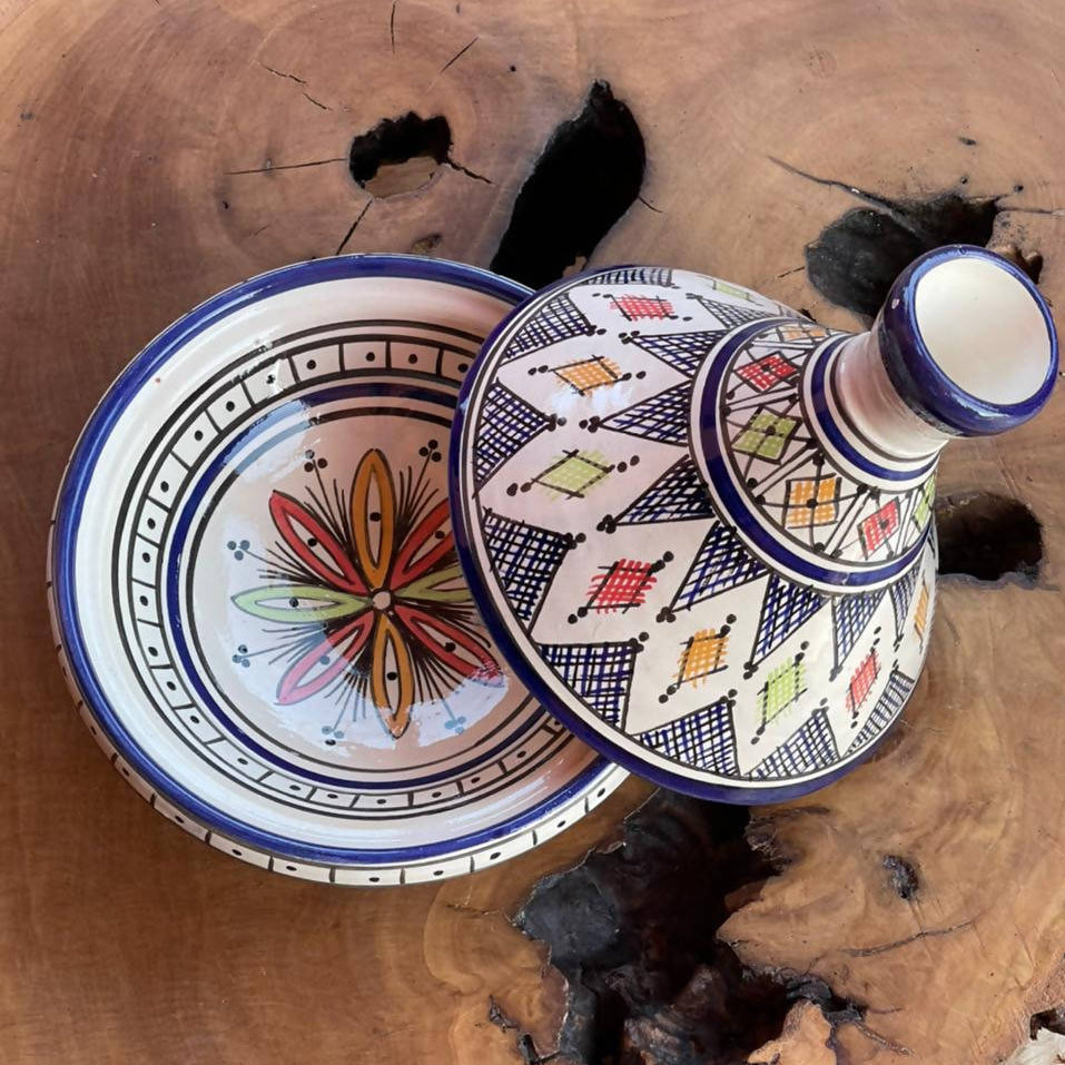 21 cm - rainbow Moroccan Tajine