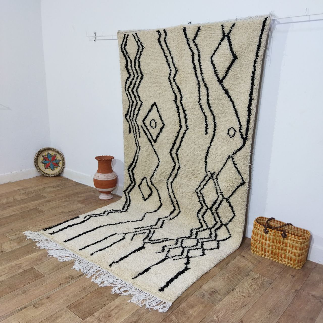 Moroccan Handmade Rug, Genuine Wool rug, beni ourain rug, Berber carpet, Handmade outlets rug