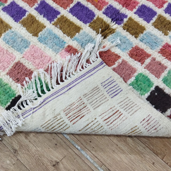 Colorful Handmade Rug, Colorful Checkered Rug - Berber style wool rug from Morocco - Modern rug