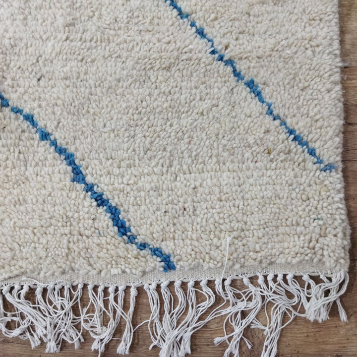 Colorful Beni Ourain Rug 4x8 Ft - Green Moroccan Rug 4x8ft - Rugs For Living Room - Moroccan Shag Rug, Berber Rug, Wool Rug, Blue Rug