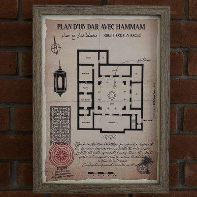 Plan of a "Dar with Hammam" Poster