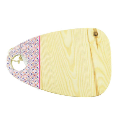 Red Wood Oval Cheese Board with Arabic Patterns-Maison Bagan-MyTindy