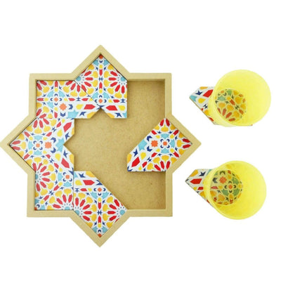 Coaster Tray with Moroccan Zellige Pattern-Maison Bagan-MyTindy