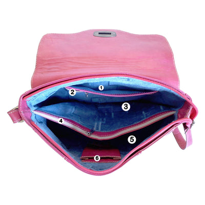 Leather Women's Pink Handbag-Ws Bags-MyTindy