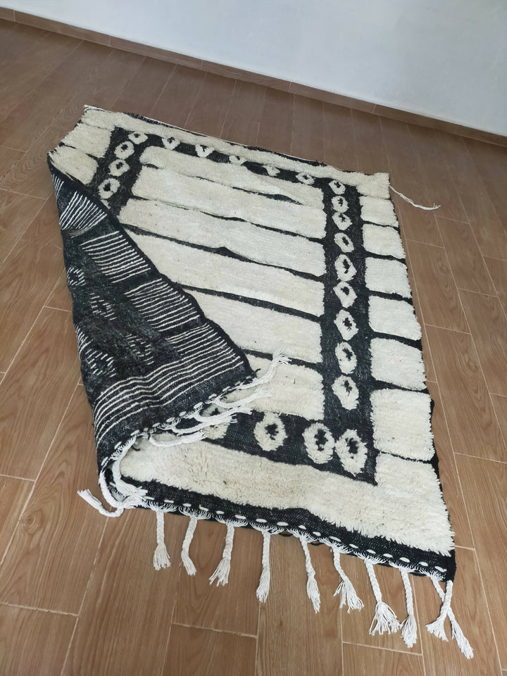 Handmade Berber Carpet - Black and White
