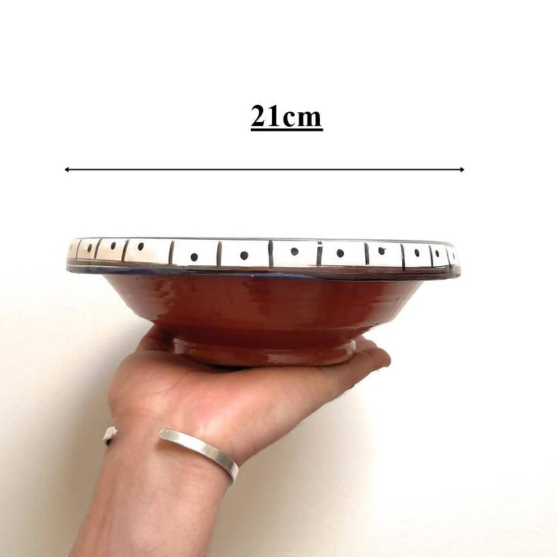 21 cm - Blue & White Moroccan Tajine