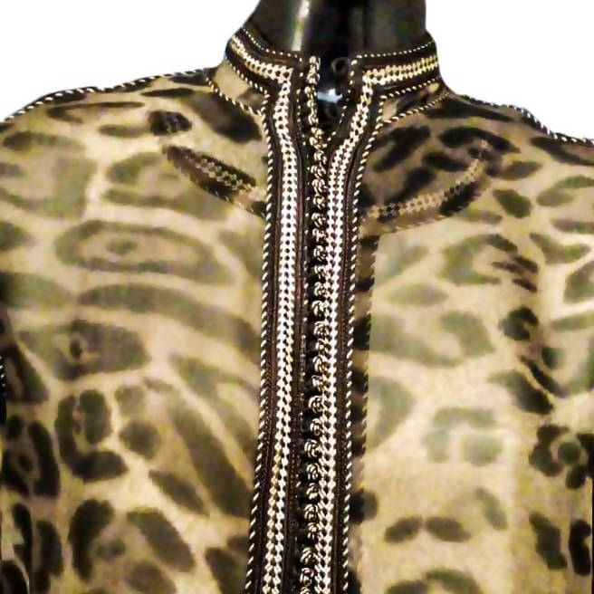 Leopard Kaftan-Dress African Morocco Mode-MyTindy