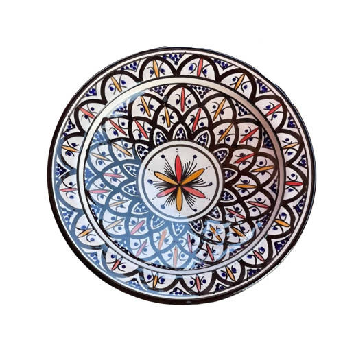26 cm - Black & White Moroccan Deep Dish