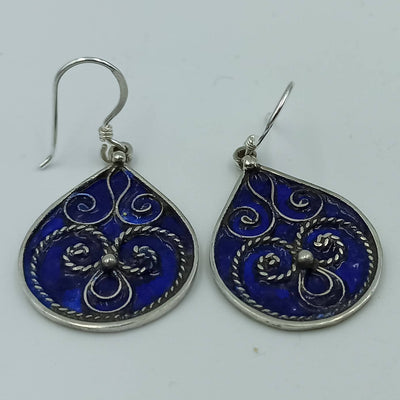 Silver Earrings Drops 925 , Handmade Jewelry, Dangle Drop Stud Earrings for Women & Girls-NK-Bijouterie-MyTindy