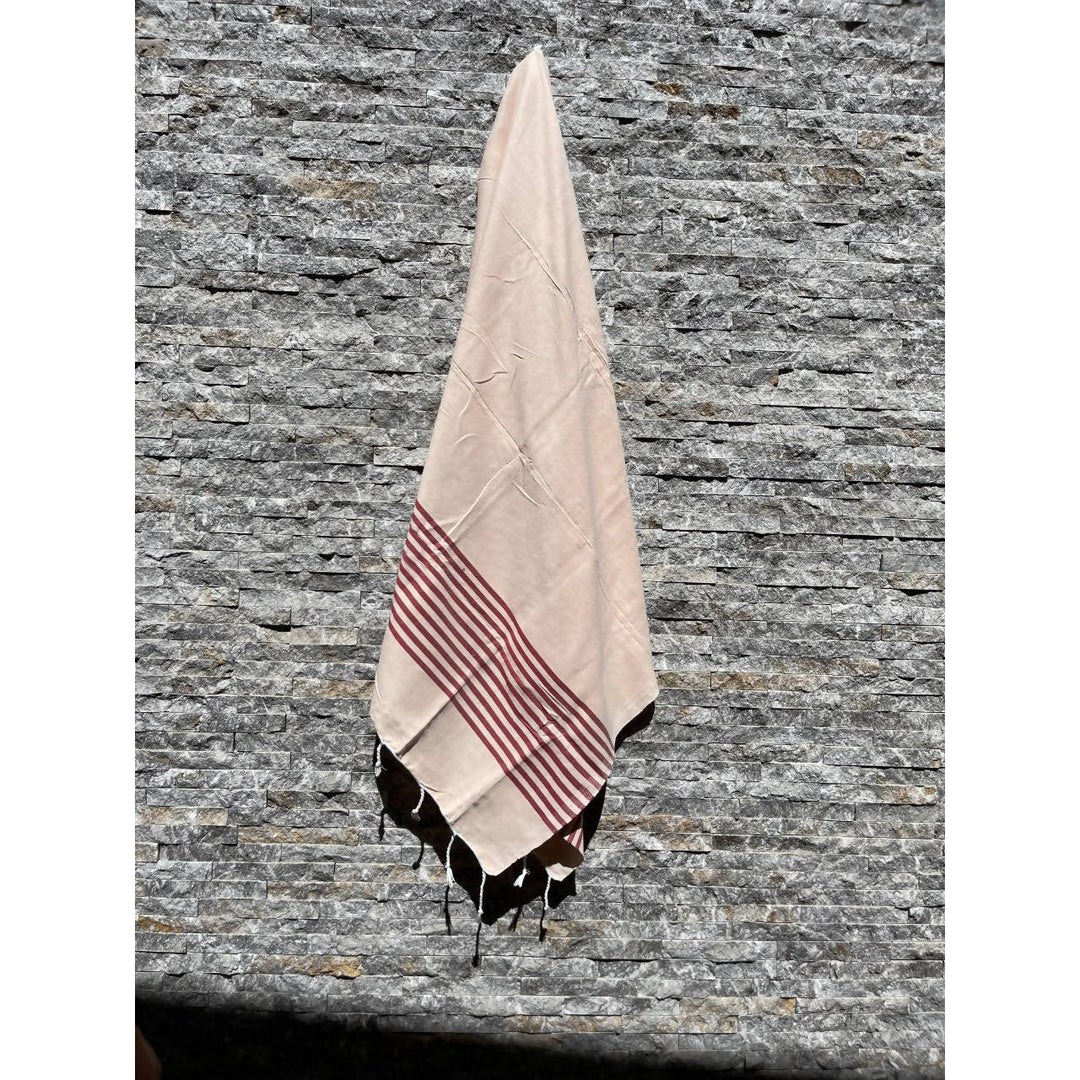 Salmon & Red Moroccan Towel