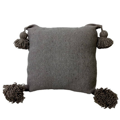 Grey Wool Berber Pillow-Coopérative Minoual-MyTindy