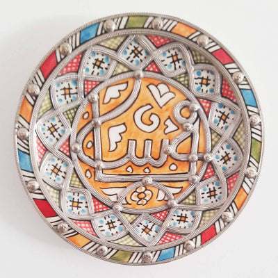 Fes Plate - Ceramic and Wire Decorative Plate-Youssef hamlili-MyTindy