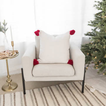 Pemium Moroccan Pillow Cover Pompon