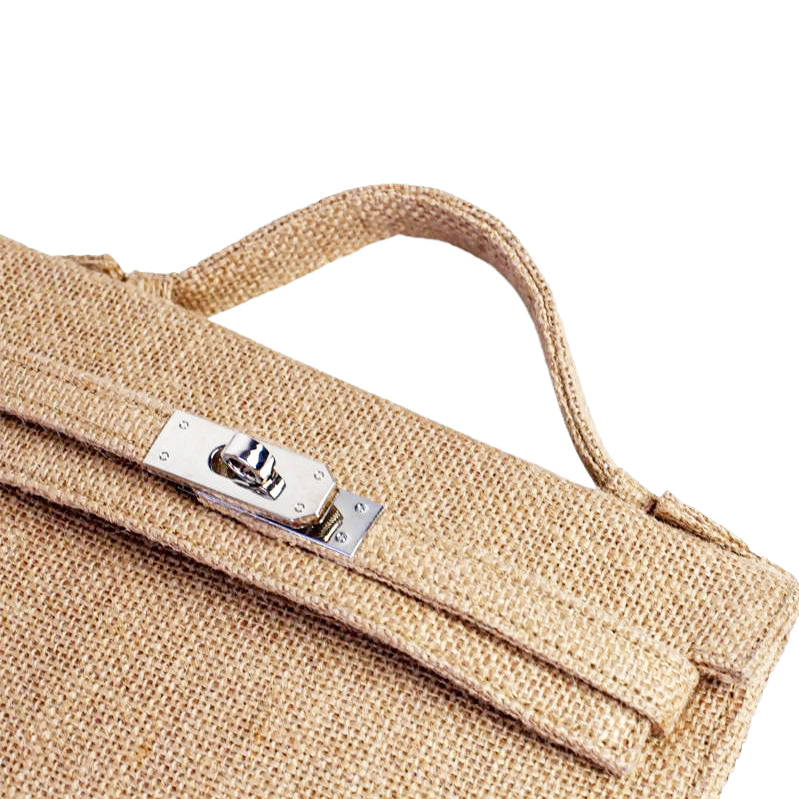 Micro Kelly Style Jute Handbag-Museo Factory-MyTindy