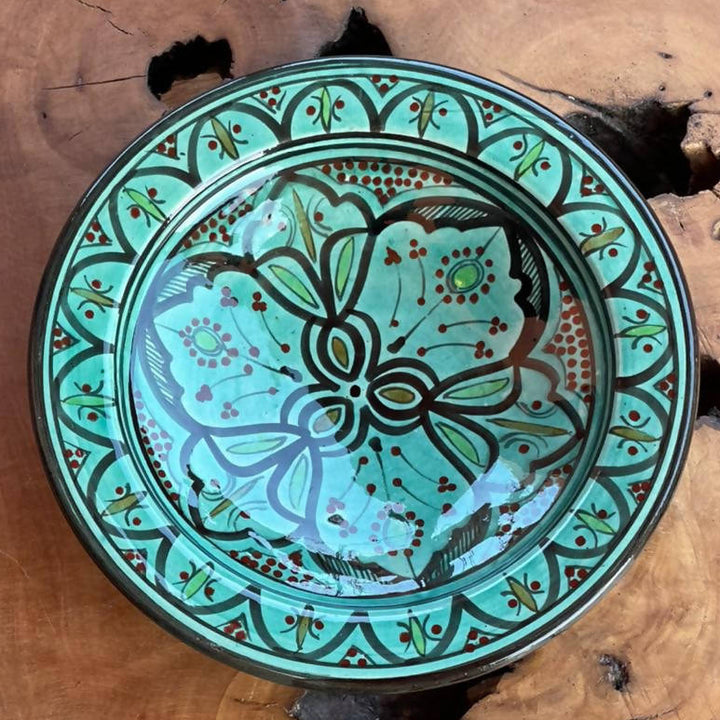 26 cm - Black & Green Moroccan Deep Dish