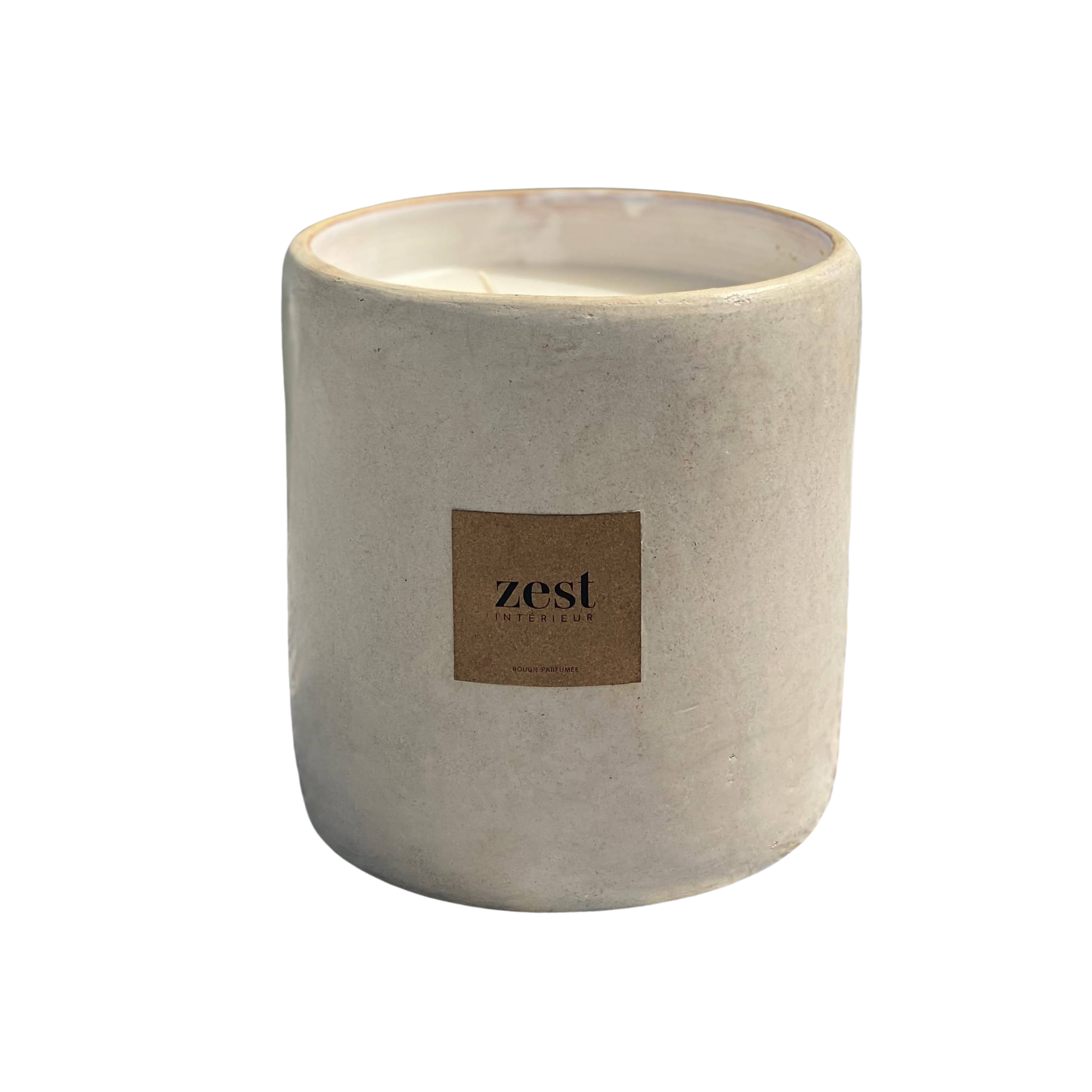 3 WICKS WHITE ORIENTAL CANDLE