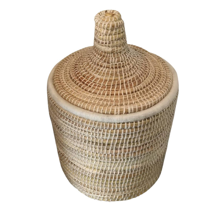 Moroccan Wool Pot - White, no Pompom