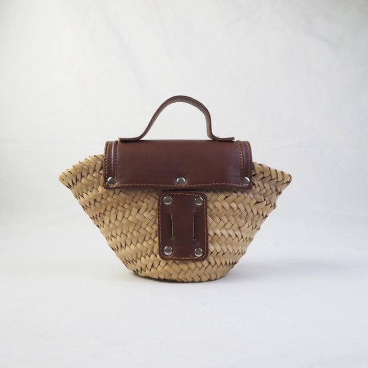 Leather and Straw Belt Bag-The Label-MyTindy