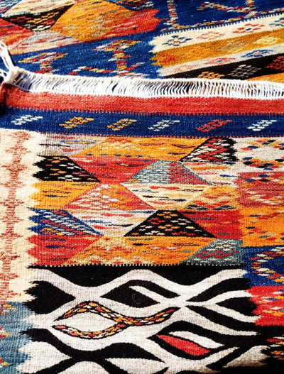 Corridor Moroccan Carpet "The Map VI"-Coopérative Bakiz-MyTindy