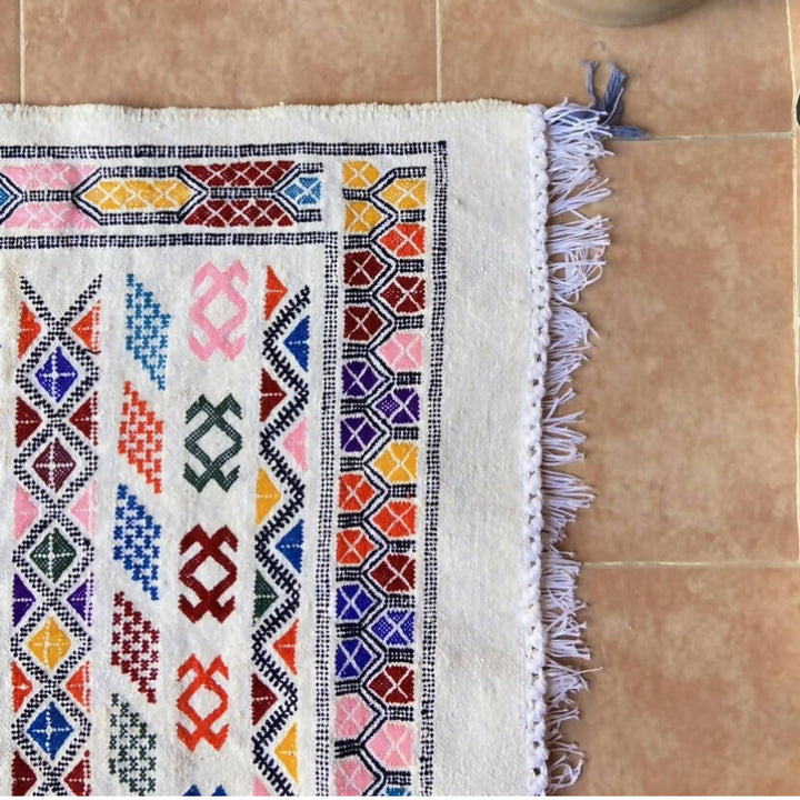 White Kilim Atlas Rug