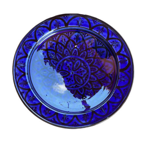 26 cm - Black & Blue Moroccan Deep Dish